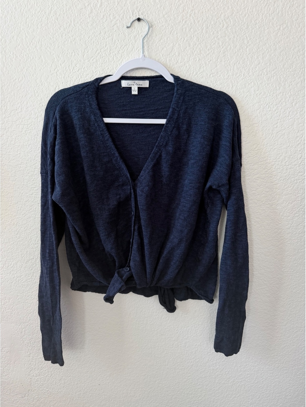 LuLaRoe Navy Blue Cotton Viscose Blend Cardigan Sweater Size S casual